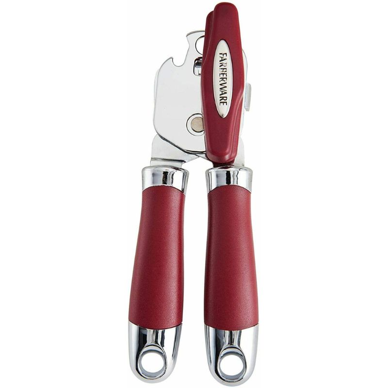 Manual can opener one size, Color (Red and silver)