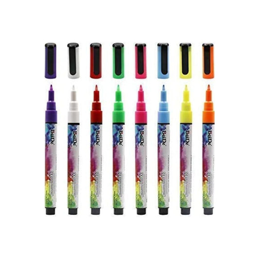 8 Colors Super Fine Tip Erasable Liquid Chalk Markers, Color: A