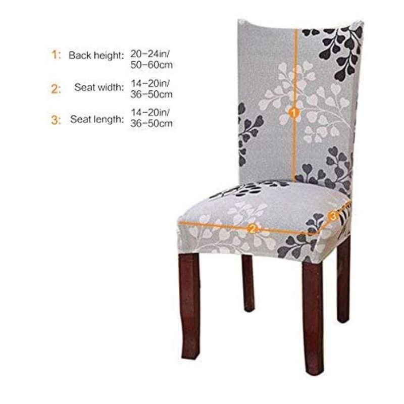 Stretch dining chair covers, 4und (gray / black)