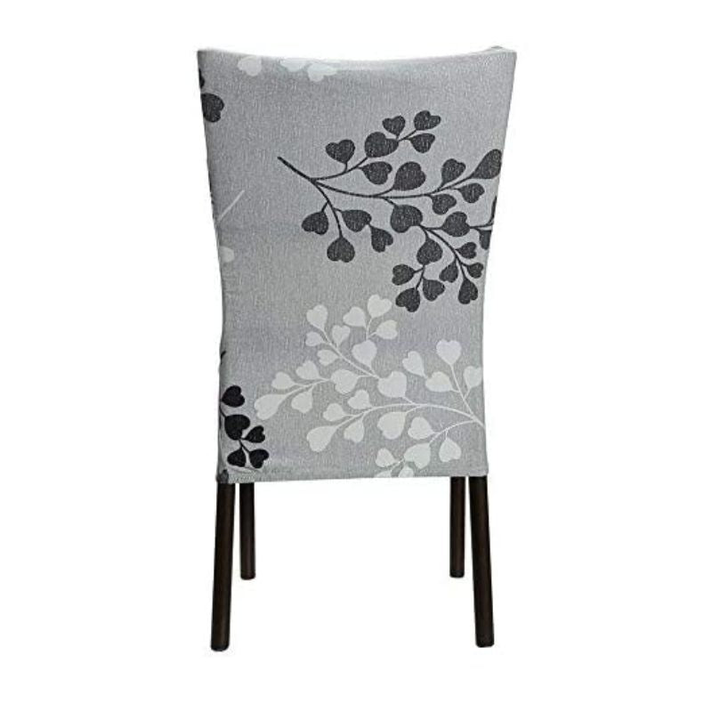 Stretch dining chair covers, 4und (gray / black)