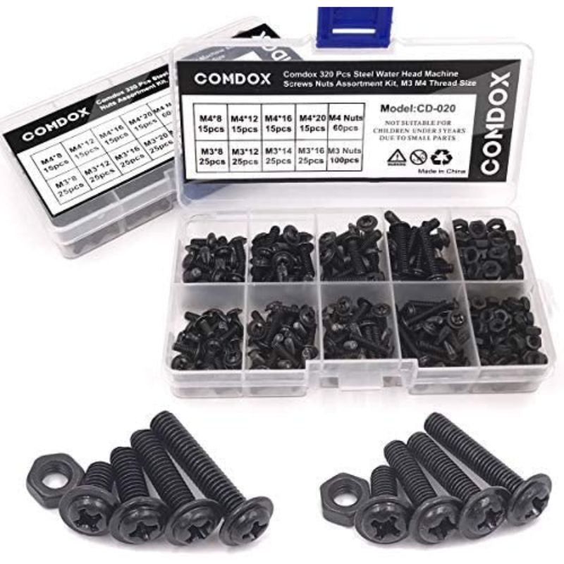 280Pcs, Nut Bolt Assortment Kit, Carbon Steel, ‎5.04 x 2.8 x 1.03