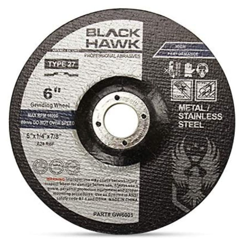 Metal Grinding Discs, Size: 6" x 1/4" x 7/8" (5 Pack)