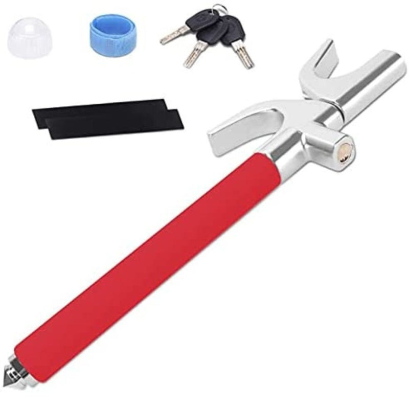 Steering wheel lock, (red), 16.93 x 5.91 x 1.97 inches