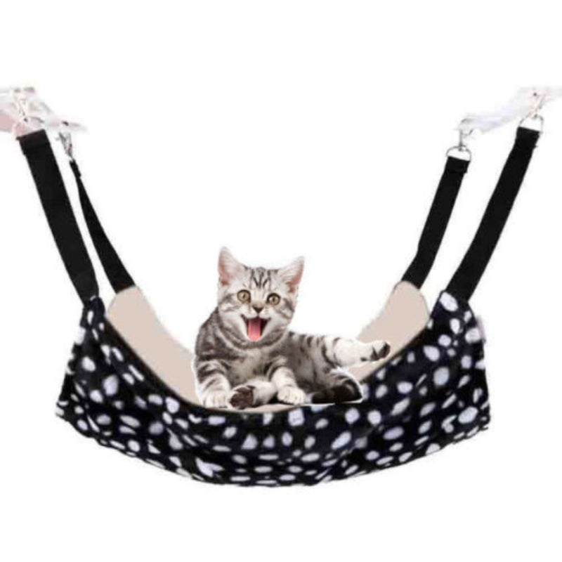 large leopard skin hammock for pet, black