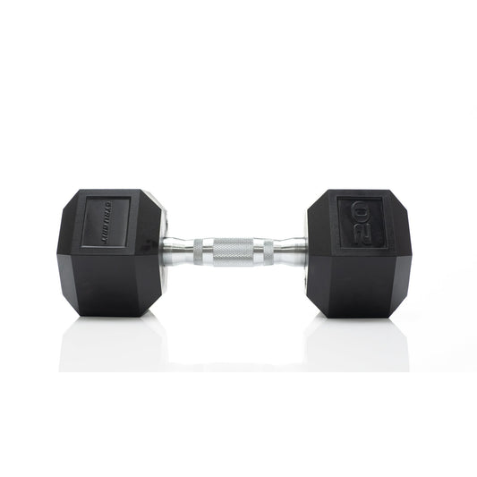 20 lb Rubber Hex Dumbbell, Single