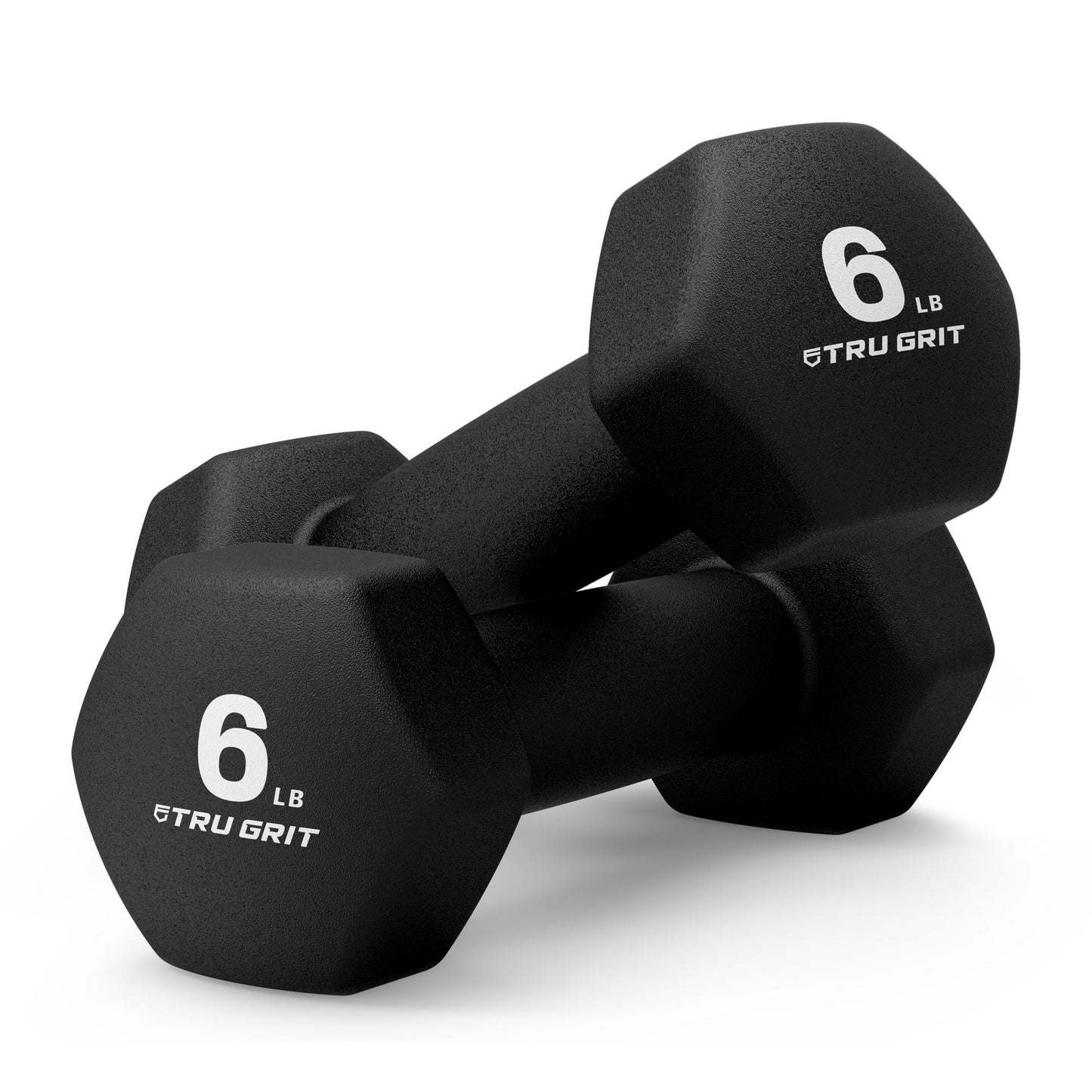 6lb Black Neoprene Dumbbells, Pair