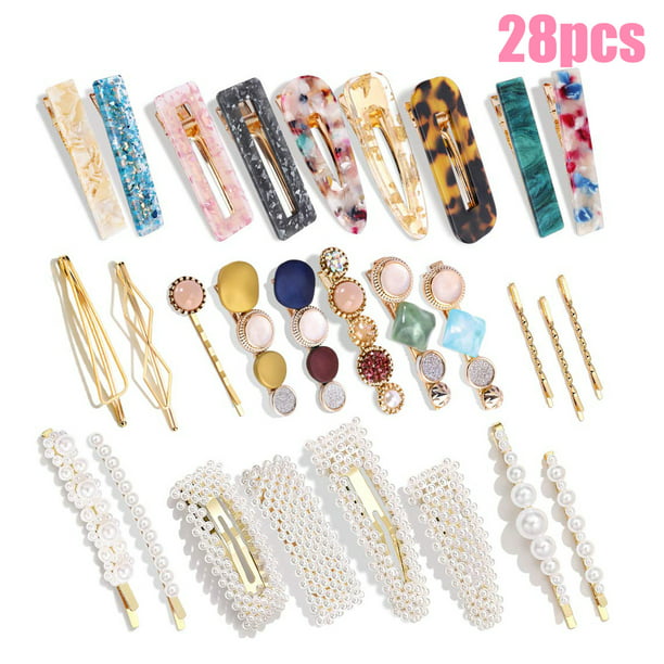 28pcs hair clips, variety of styles