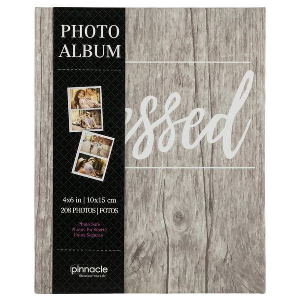 Gray Wood Plank Photo Album - Holds 208 4"x6" Photos