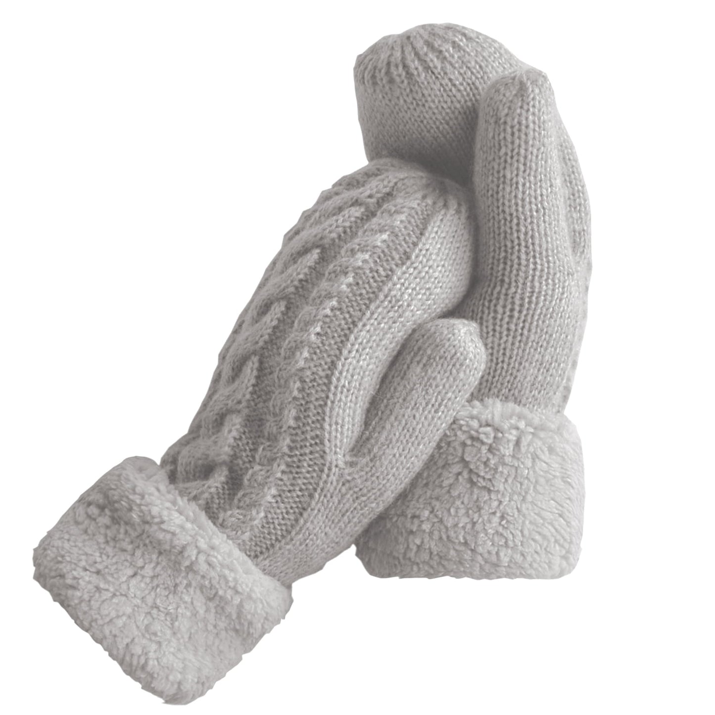 Winter gloves with warm lining, color: gray