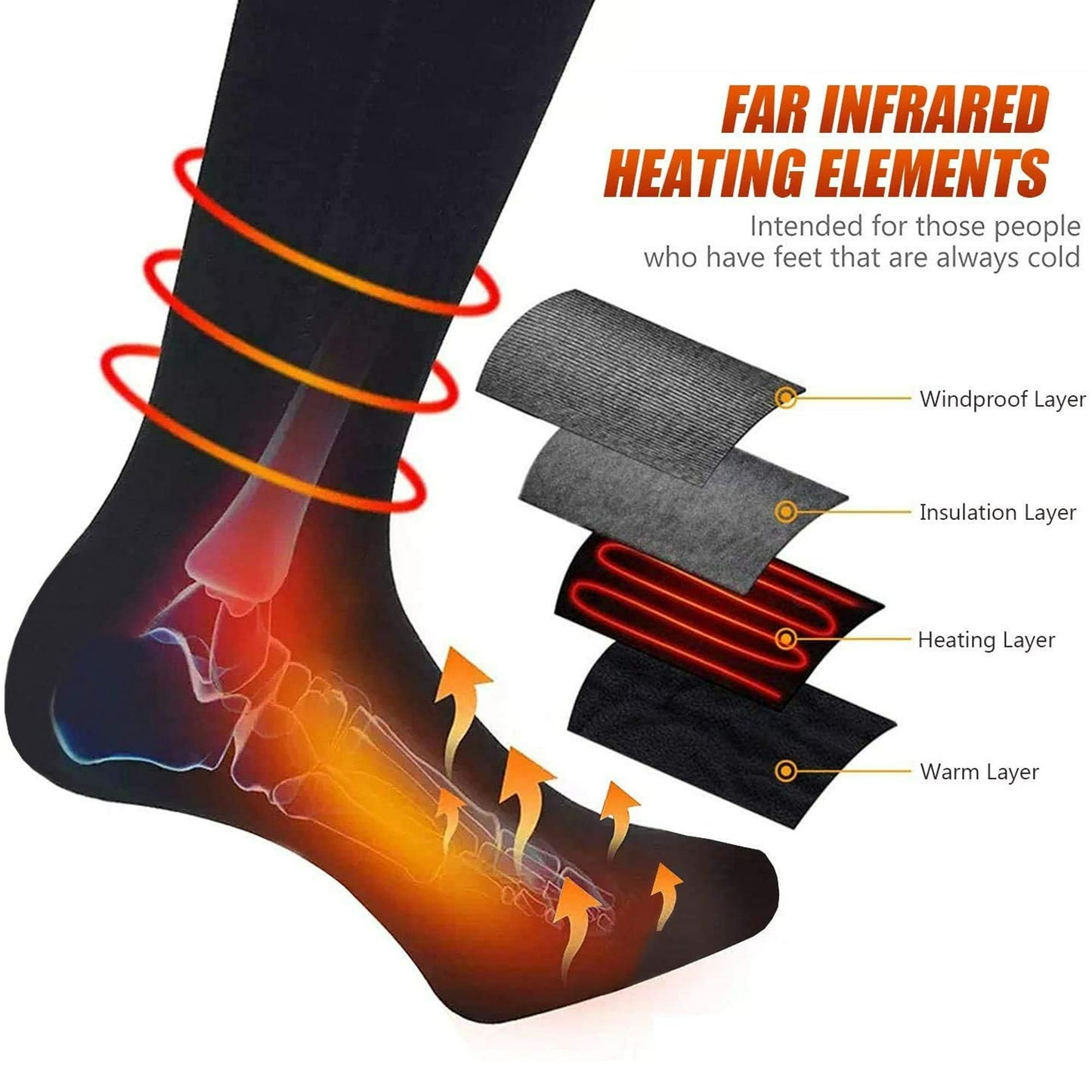 Heated Socks with 3 Heating Settings