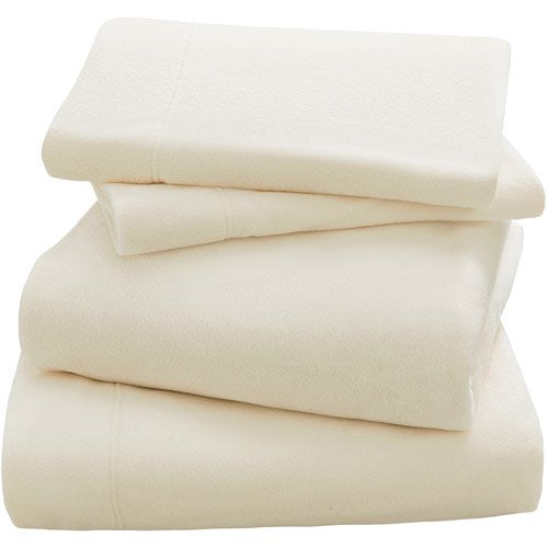 Off White 3 Piece Fleece Sheet Set