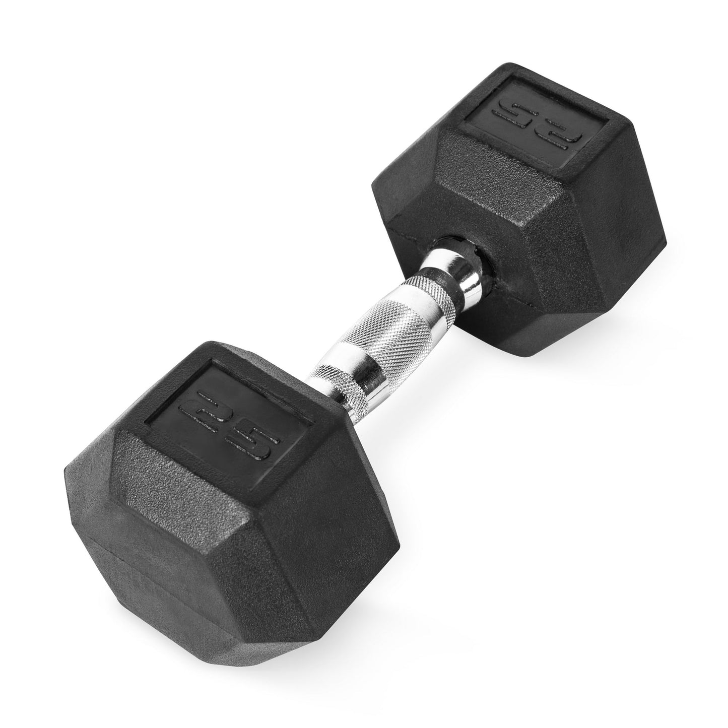 25 lb Rubber Hex Dumbbell, Single