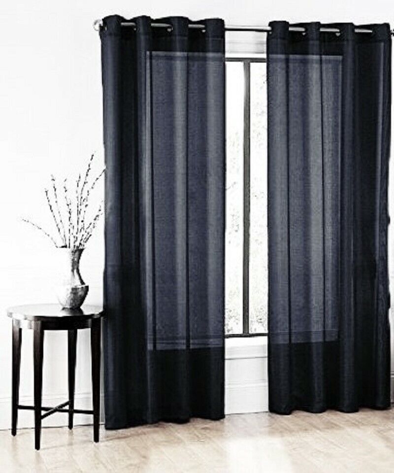 84" Black Versatile Sheer Window Shade