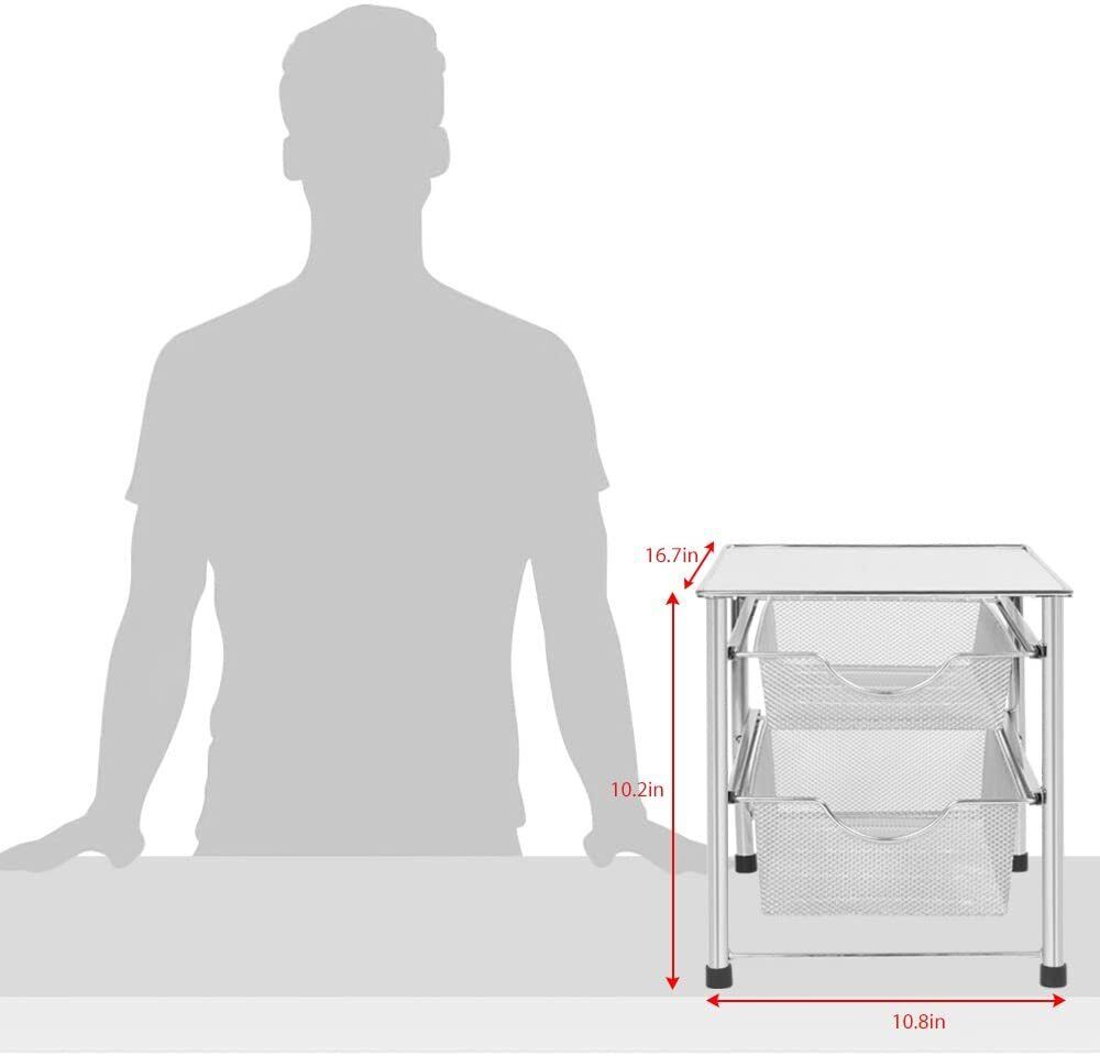 2 Tier Under Sink Organizer with Sliding Storage Drawer