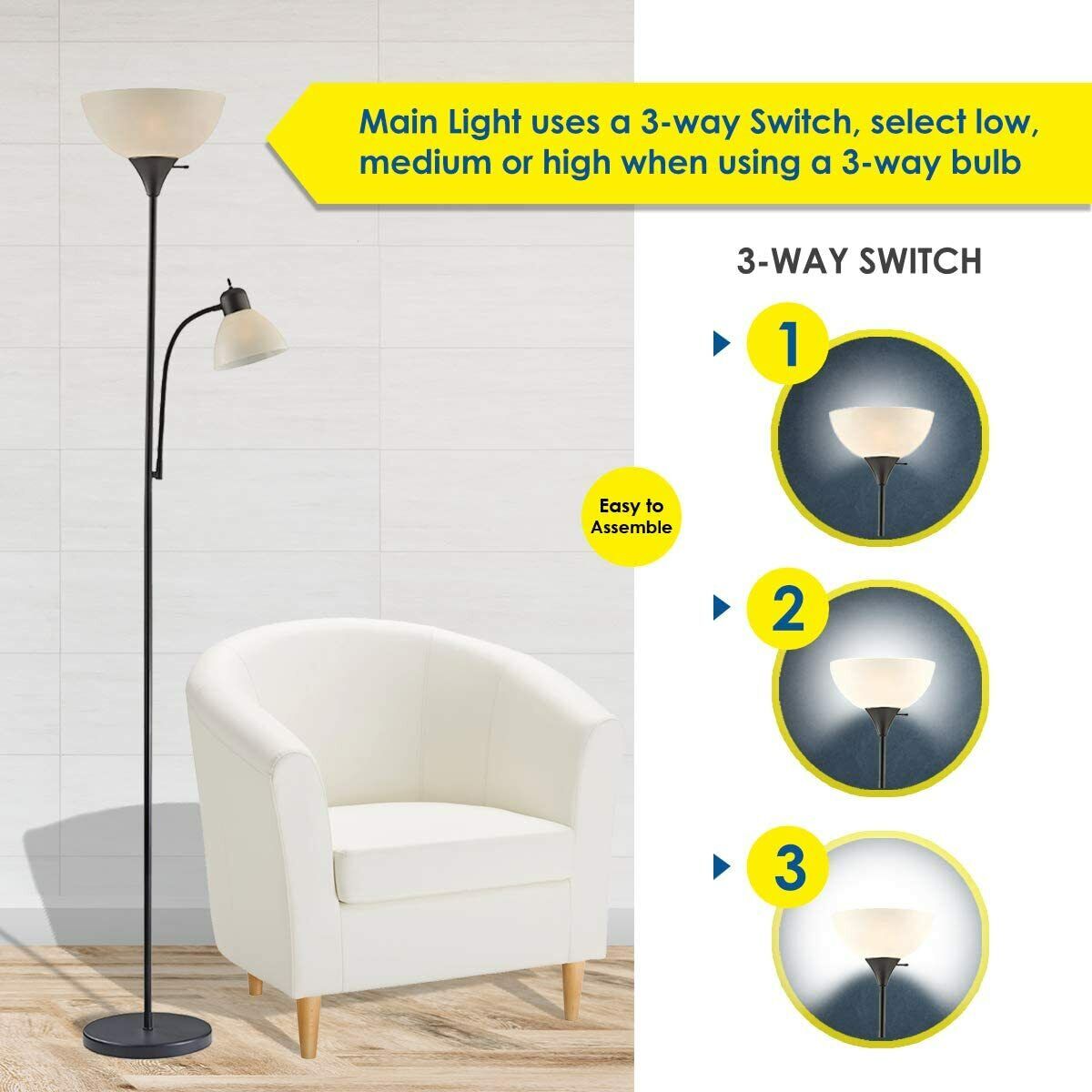 Modern Light Floor Lamp, 72"