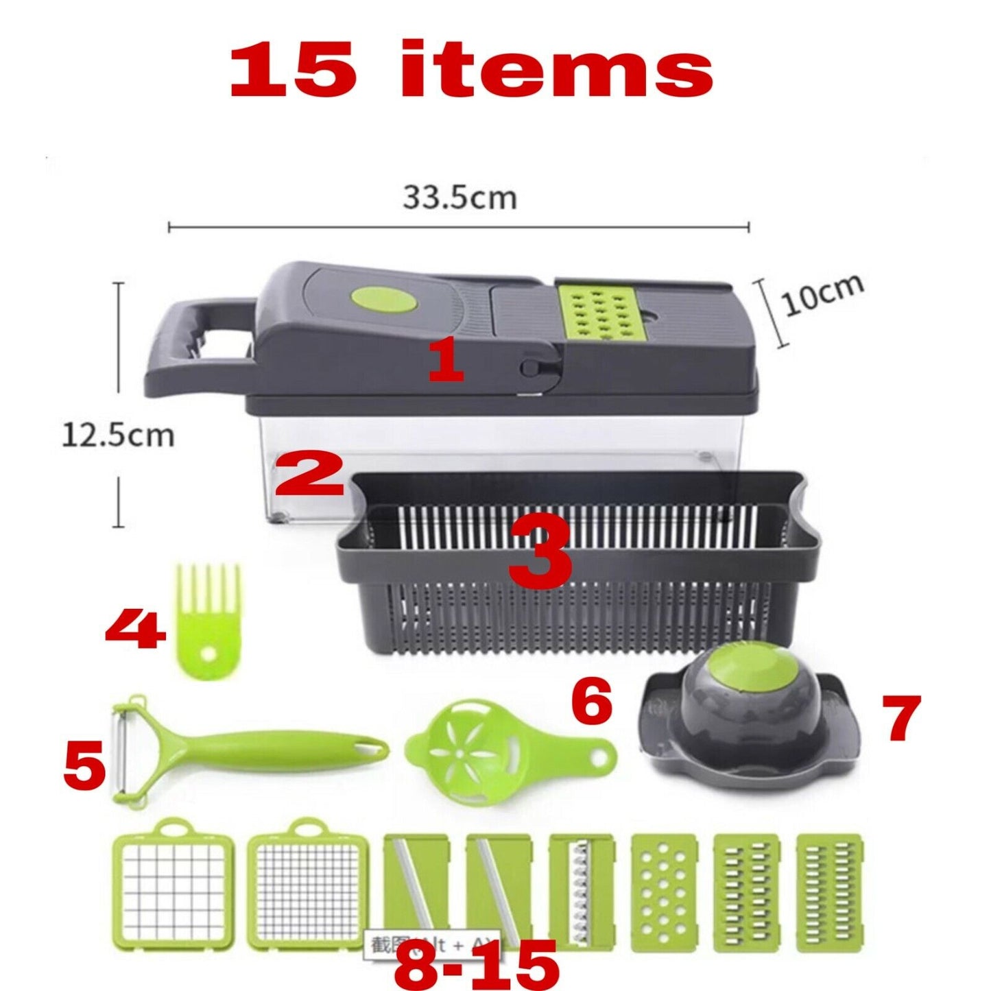 Fruit and vegetable cutter 15 in 1