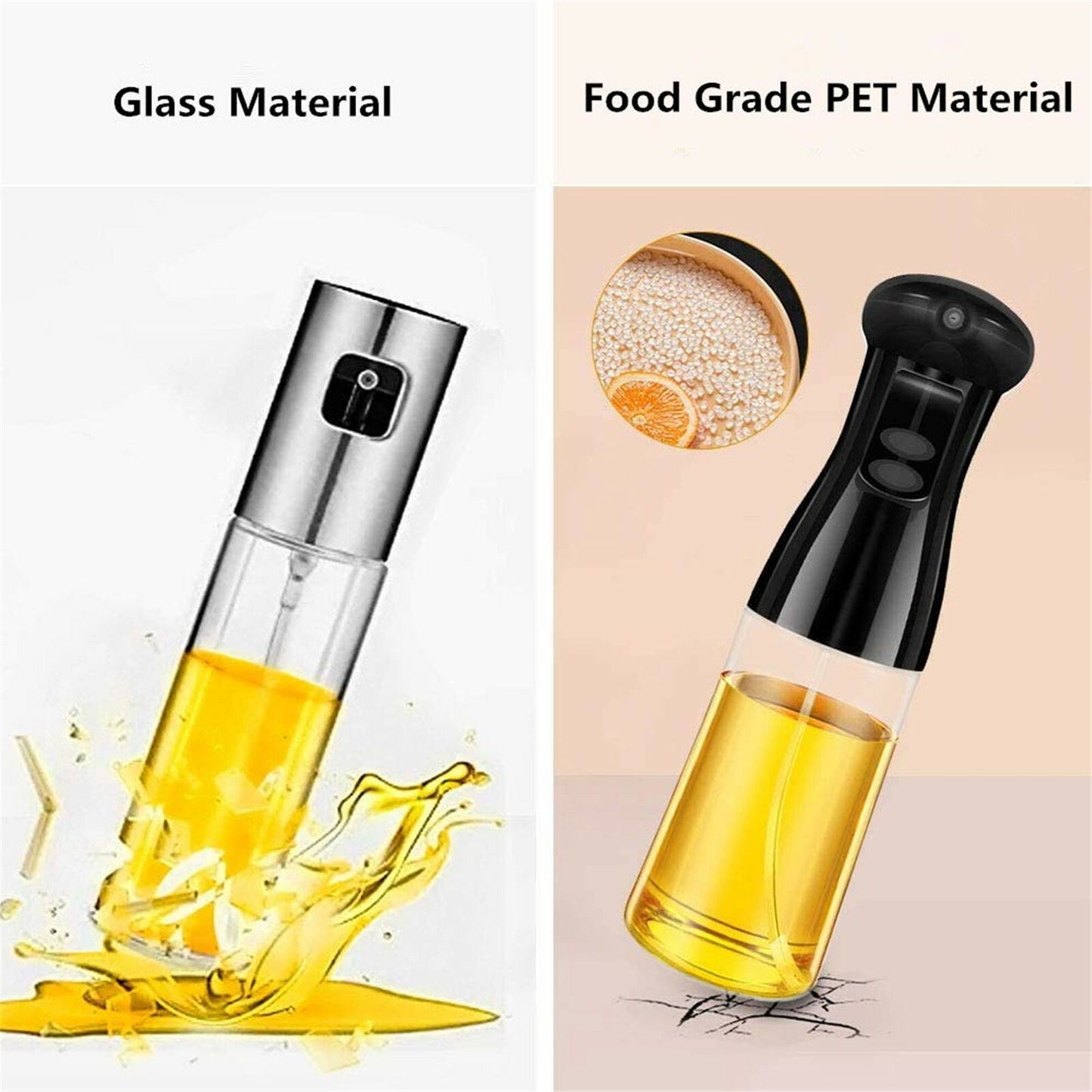 Oil and vinegar dispenser in glass spray bottle, 210 ml