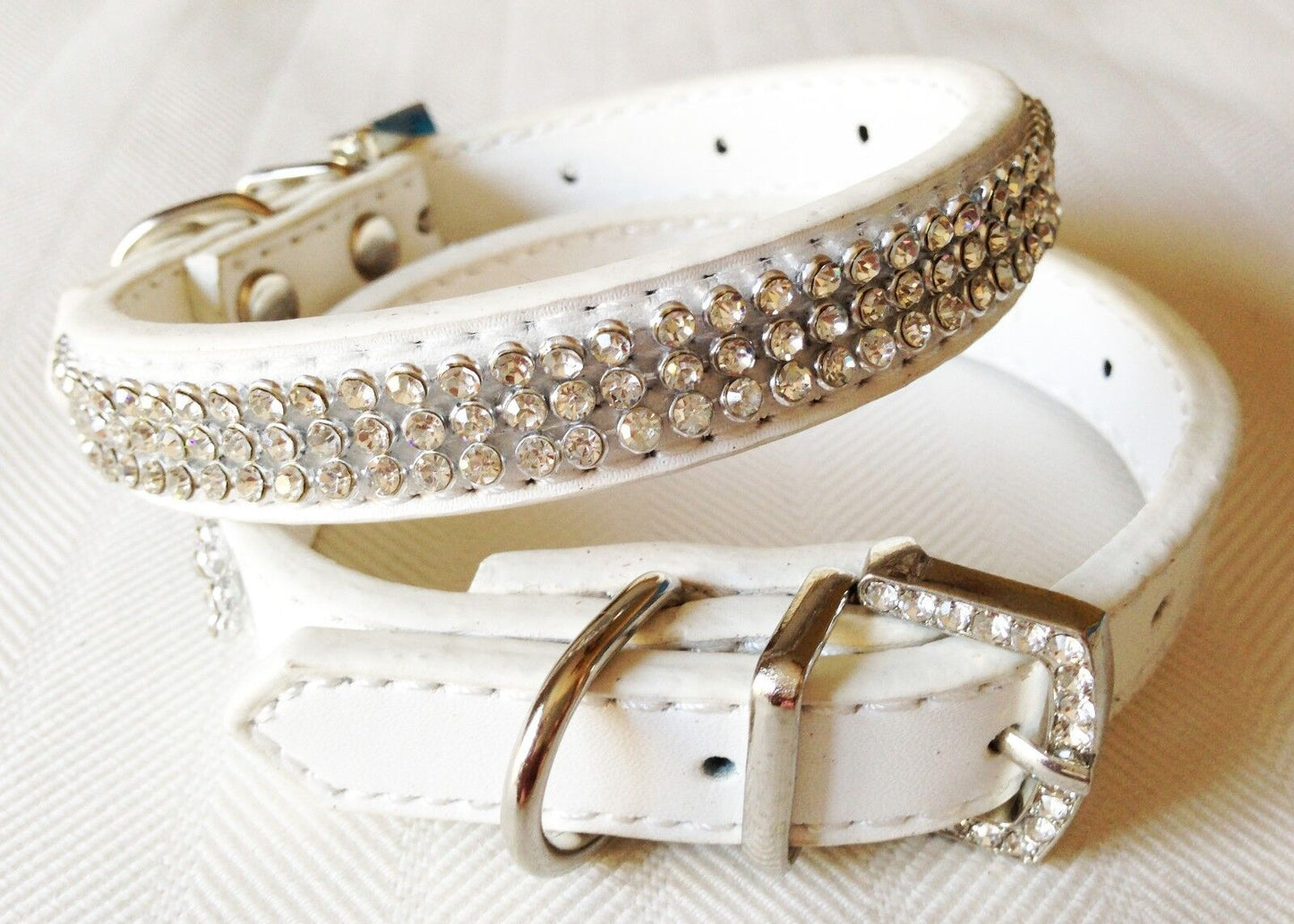 Leather Collar, Color (White Base)