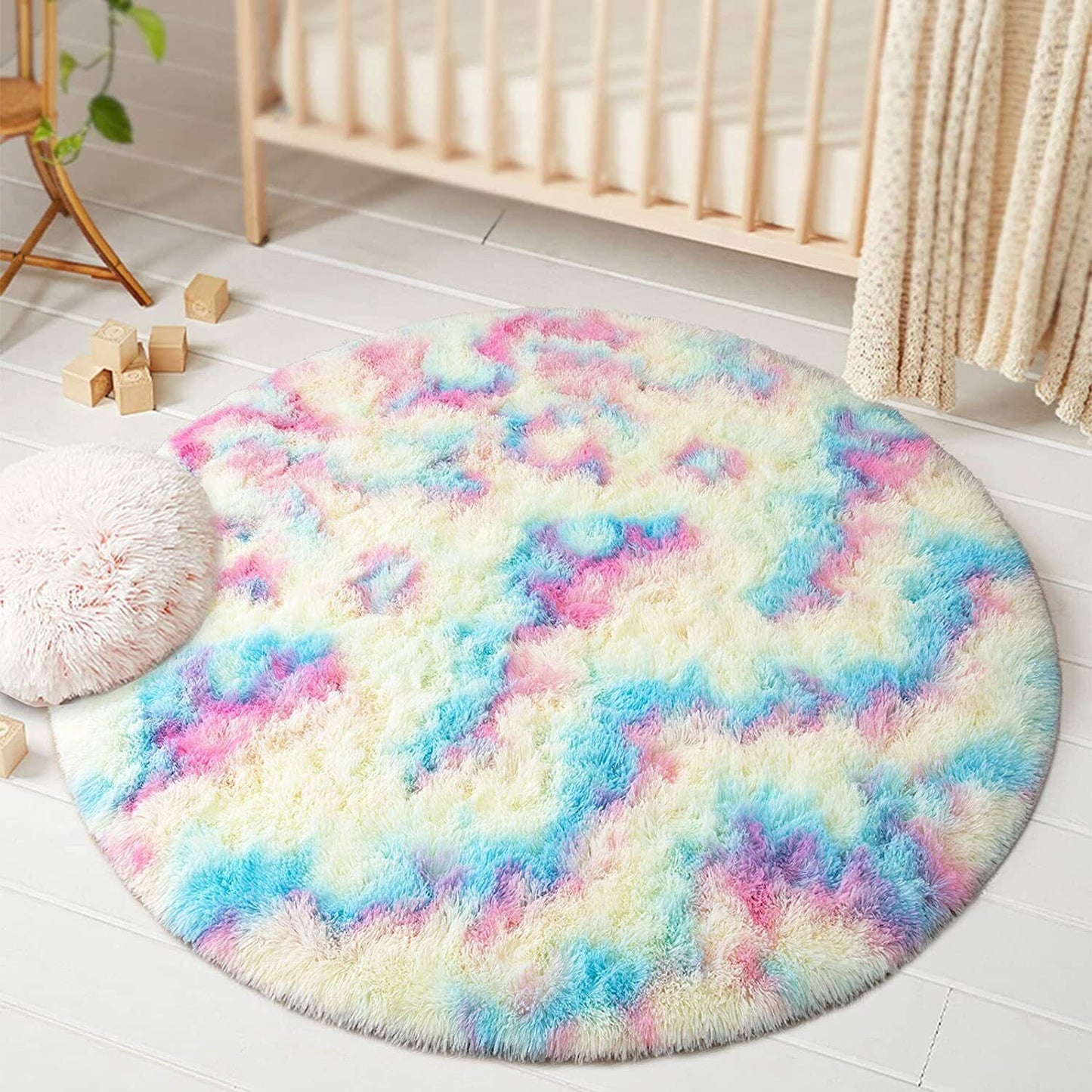 Rainbow Round Soft Rugs for Room 3ft