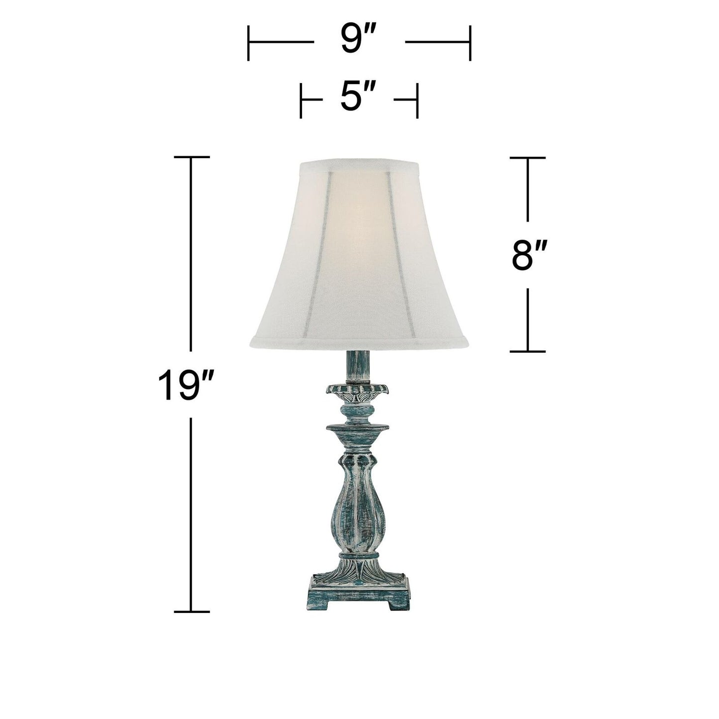 Set of 2 19" H Decorative Table Lamps, Color: Blue and White